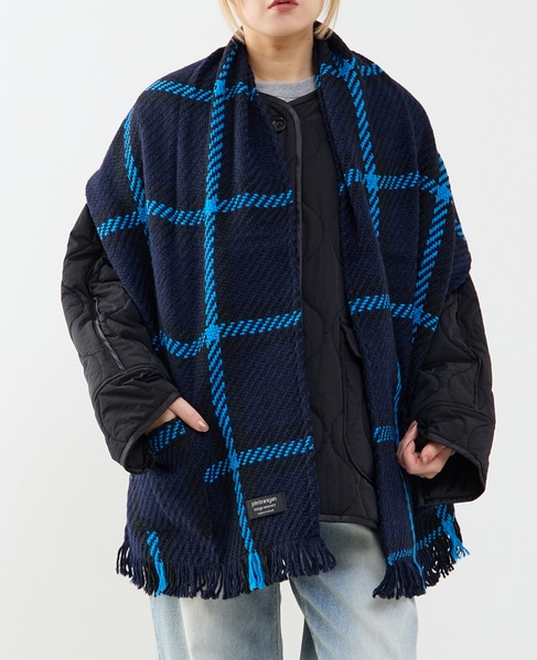 【John Branigan/ジョン・ブラニガン】ポケット付きストール 詳細画像 ブルー系その他 1