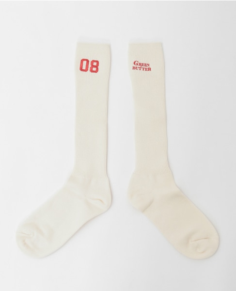 【GREEN BUTTER/グリーンバター】Needwork Mid-calf Socks 詳細画像 レッド 1