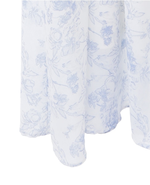 花柄シフォンフロントピンタックワンピース(取り扱い店舗限定) 詳細画像 ブルー 5