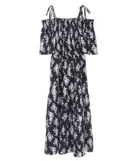 花柄シフォンオフショルダーワンピース(取り扱い店舗限定)