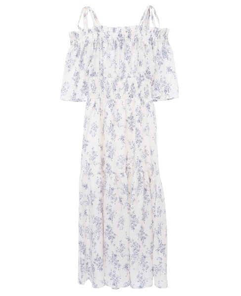 花柄シフォンオフショルダーワンピース(取り扱い店舗限定) 詳細画像 オフホワイト 2