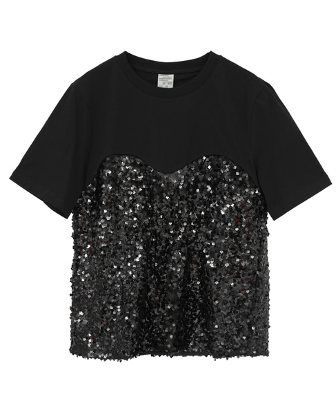 【BAUM UND PFERDGARTEN/バウムウンドヘルガーテン】スパンコールトップス 詳細画像 ブラック 1