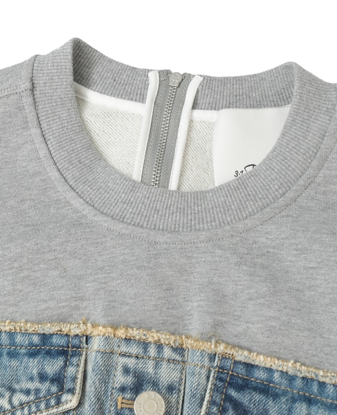 【3.1 Phillip Lim/スリーワンフィリップリム】Panelled cotton and top 詳細画像 インディゴ 3