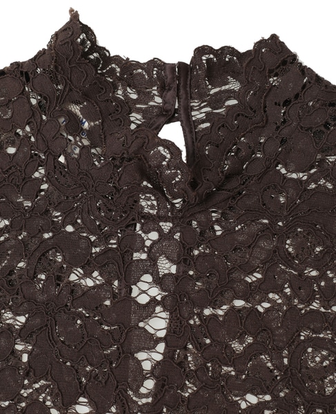 【BAUM UND PFERDGARTEN/バウムウンドヘルガーテン】フラワーレース・ハイネックブラウス 詳細画像 ブラウン 3