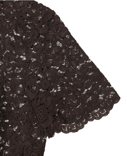 【BAUM UND PFERDGARTEN/バウムウンドヘルガーテン】フラワーレース・ハイネックブラウス 詳細画像 ブラウン 5