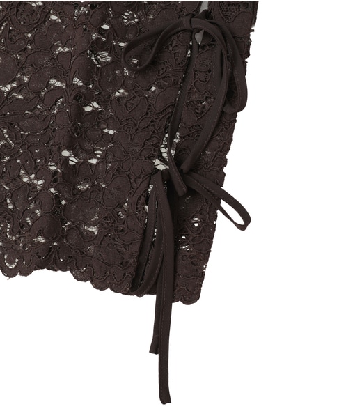 【BAUM UND PFERDGARTEN/バウムウンドヘルガーテン】フラワーレース・ハイネックブラウス 詳細画像 ブラウン 6