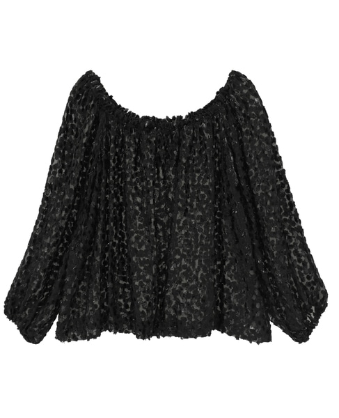 【COUTURE D'ADAM/クチュールドアダム】ジャカードシアー・オフショルダーブラウス 詳細画像 ブラック 1