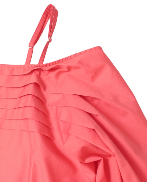 【LUTZ HUELLE/ルッツヒュエル】プリーツディテール・オフショルダーブラウス 詳細画像 レッド 4