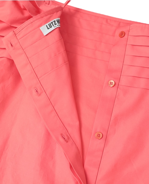 【LUTZ HUELLE/ルッツヒュエル】プリーツディテール・オフショルダーブラウス 詳細画像 レッド 8