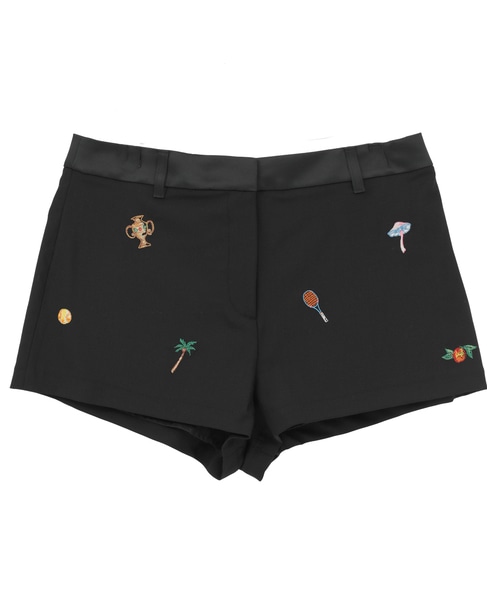 【Casablanca/カサブランカ】Embroidered Motif Wool Tailored Shorts（刺繍モチーフ ウール テーラード ショーツ） 詳細画像 ブラック 1