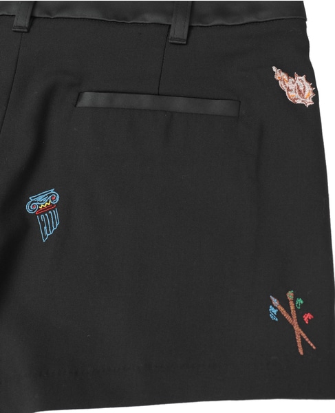 【Casablanca/カサブランカ】Embroidered Motif Wool Tailored Shorts（刺繍モチーフ ウール テーラード ショーツ） 詳細画像 ブラック 8