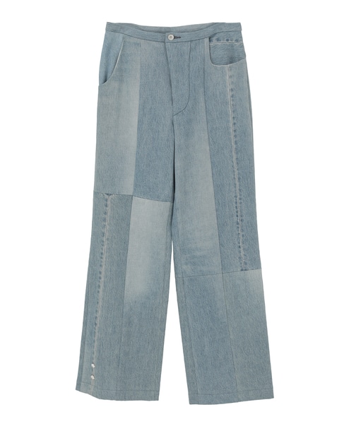 【KURO/クロ】Patchwork-inspired denim pants 詳細画像 インディゴ 1