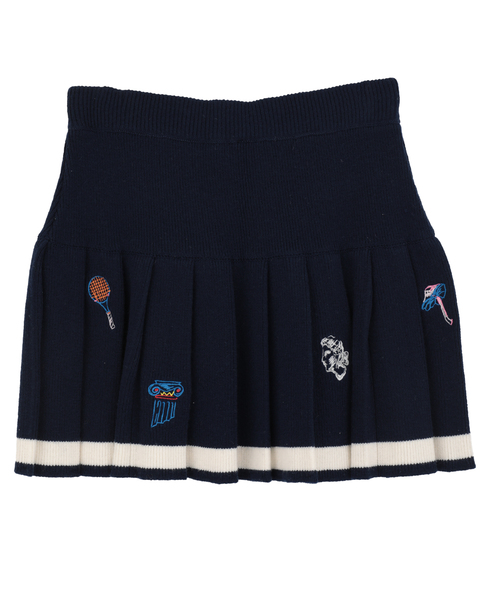 【Casablanca/カサブランカ】エンブロイダリーアート・プリーツスカート 詳細画像 ブラック 2