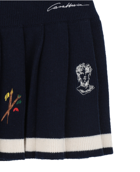 【Casablanca/カサブランカ】エンブロイダリーアート・プリーツスカート 詳細画像 ブラック 4