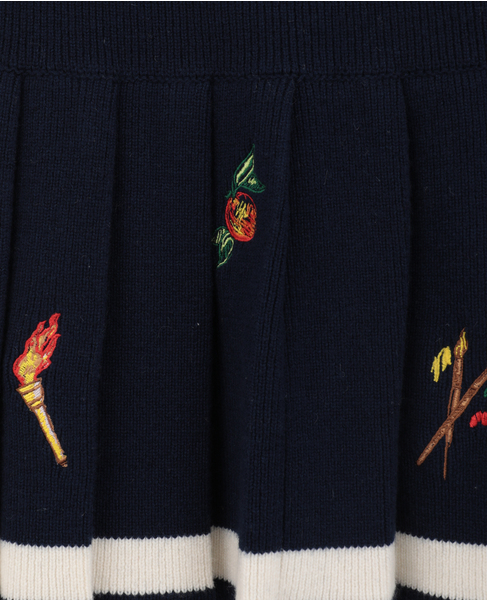 【Casablanca/カサブランカ】エンブロイダリーアート・プリーツスカート 詳細画像 ブラック 6