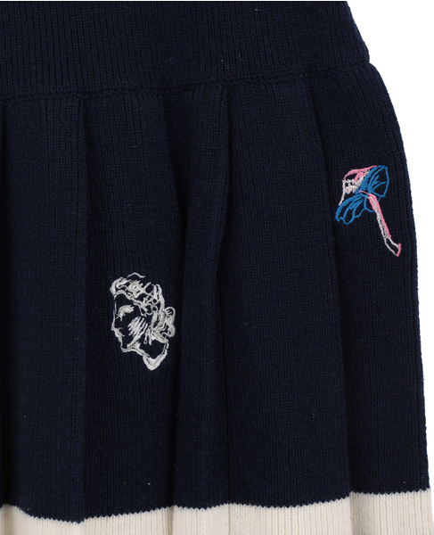 【Casablanca/カサブランカ】エンブロイダリーアート・プリーツスカート 詳細画像 ブラック 7