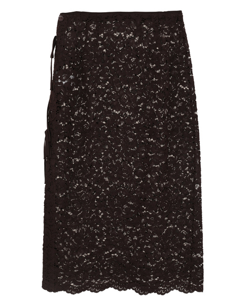 【BAUM UND PFERDGARTEN/バウムウンドヘルガーテン】フラワーレース・サイドリボンスカート 詳細画像 ブラウン 2