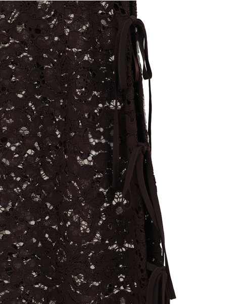 【BAUM UND PFERDGARTEN/バウムウンドヘルガーテン】フラワーレース・サイドリボンスカート 詳細画像 ブラウン 5