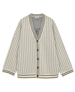 【BAUM UND PFERDGARTEN/バウムウンドヘルガーテン】ストライプライン・Vネックカーディガン