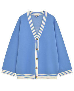 【BAUM UND PFERDGARTEN/バウムウンドヘルガーテン】ストライプライン・Vネックカーディガン