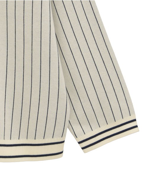 【BAUM UND PFERDGARTEN/バウムウンドヘルガーテン】ストライプライン・Vネックカーディガン 詳細画像 アイボリー 4