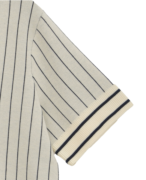 【BAUM UND PFERDGARTEN/バウムウンドヘルガーテン】ナンバリングデザイン・ストライプニットトップス 詳細画像 アイボリー 4