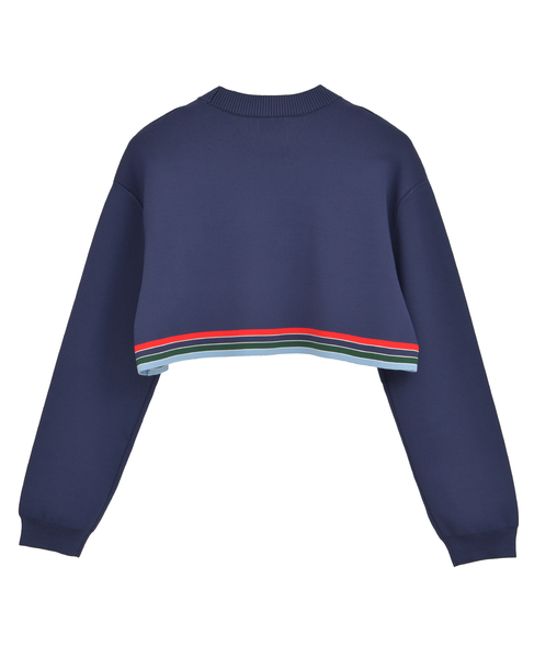 【Casablanca/カサブランカ】ロゴグラフィック・クロップドスウェット 詳細画像 ネイビー 2