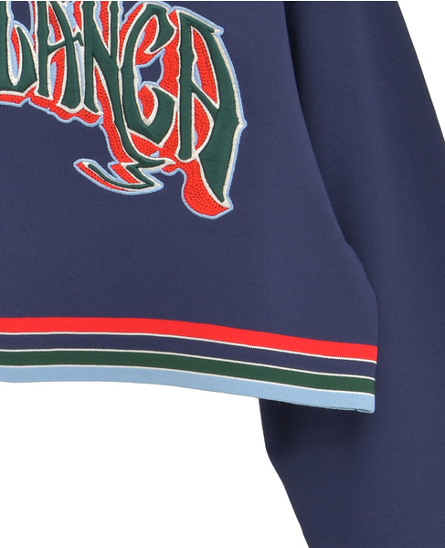 【Casablanca/カサブランカ】ロゴグラフィック・クロップドスウェット 詳細画像 ネイビー 5