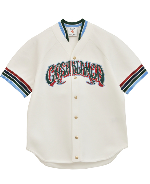 【Casablanca/カサブランカ】ロゴエンブロイダリー・ベースボールシャツ 詳細画像 ホワイト 1