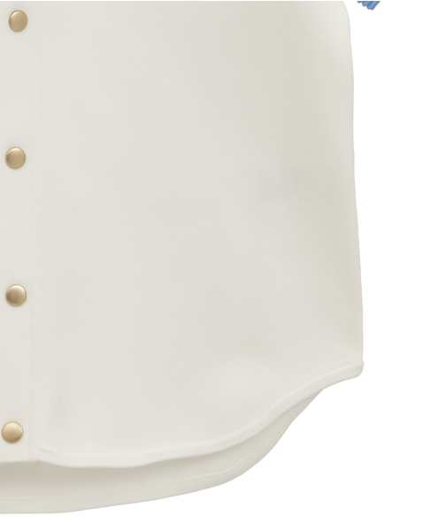 【Casablanca/カサブランカ】ロゴエンブロイダリー・ベースボールシャツ 詳細画像 ホワイト 5