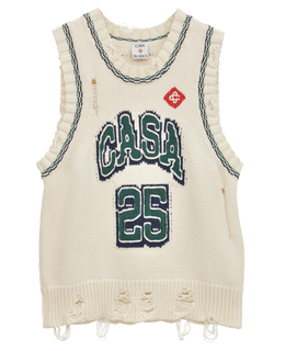 【Casablanca/カサブランカ】ナンバリング・ディストレストニットベスト