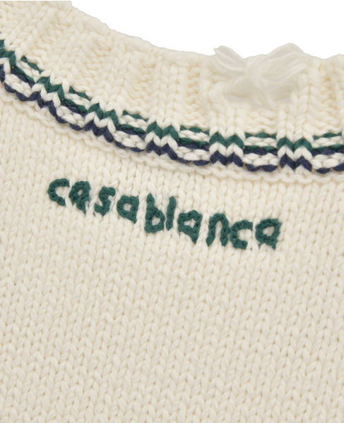 【Casablanca/カサブランカ】ナンバリング・ディストレストニットベスト 詳細画像 ホワイト 6