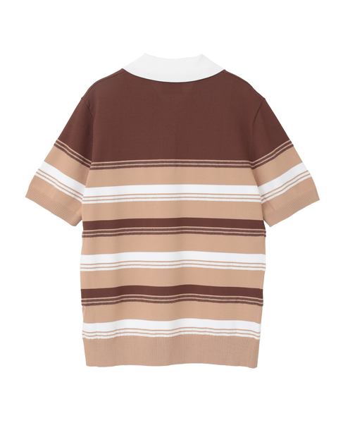 【Casablanca/カサブランカ】Stripe Polo Shirt 詳細画像 ブラウン 2
