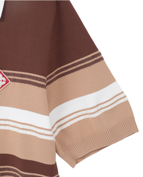 【Casablanca/カサブランカ】Stripe Polo Shirt 詳細画像 ブラウン 4