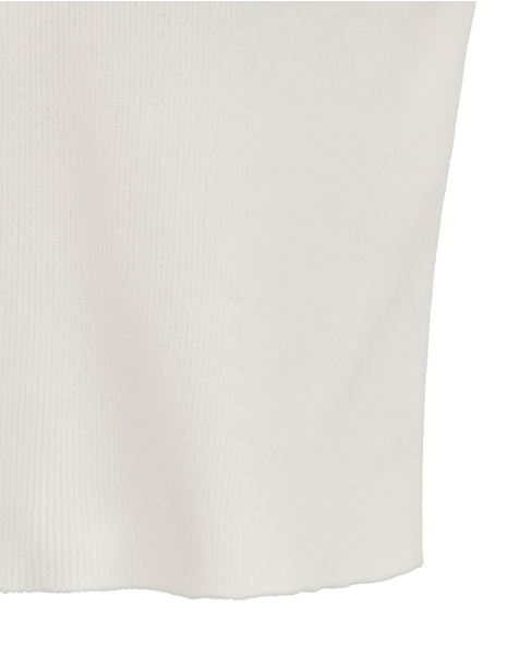 【NICENICE MOMENT/ナイスナイスモーメント】アメリカンスリーブクロップドトップ 詳細画像 ホワイト 4