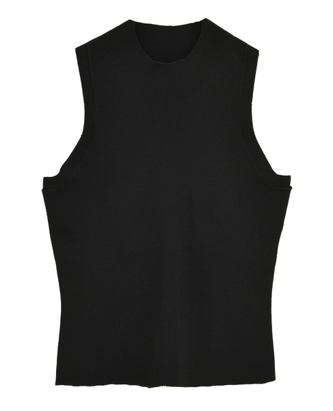 【NICENICE MOMENT/ナイスナイスモーメント】アメリカンスリーブクロップドトップ 詳細画像 ブラック 1