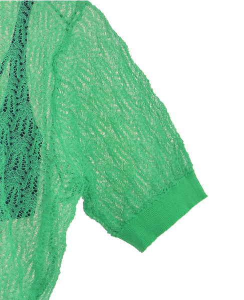 【NICENICE MOMENT/ナイスナイスモーメント】レースニットトップ 詳細画像 グリーン 4
