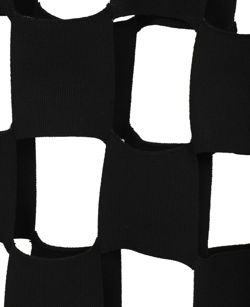 【NOMARHYTHM TEXTILE/ノーマリズムテキスタイル】カットアウトチェッカーニットベスト 詳細画像 ブラック 6