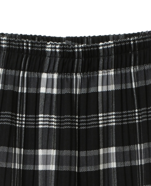 チェック柄カットツイル裏起毛BOXプリーツパンツ(取り扱い店舗限定) 詳細画像 ブラック系その他 3