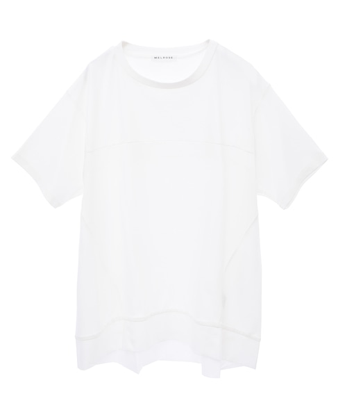【接触冷感】ポンチ裾異素材使いプルオーバー(取り扱い店舗限定) 詳細画像 オフホワイト 1