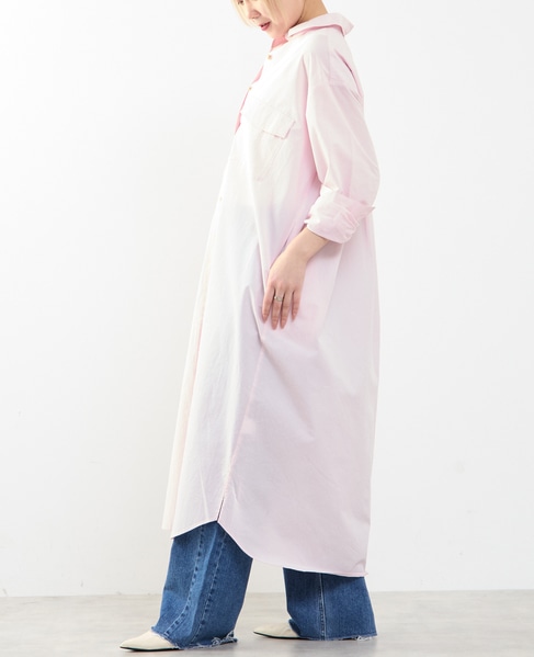 【A_/エース】こなれ感ロングシャツワンピース 詳細画像 ピンク 3