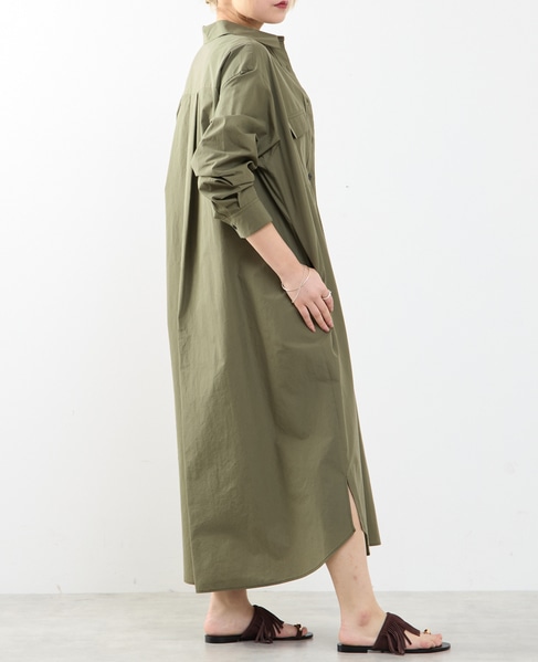 【A_/エース】こなれ感ロングシャツワンピース 詳細画像 カーキ 3