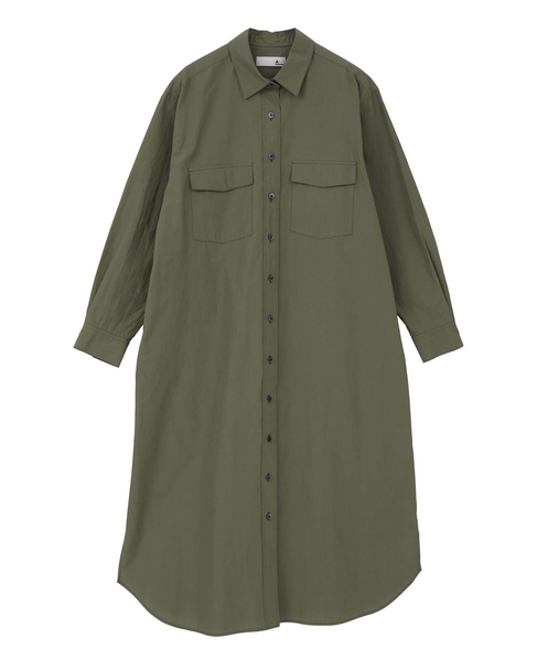 【A_/エース】こなれ感ロングシャツワンピース 詳細画像 カーキ 6