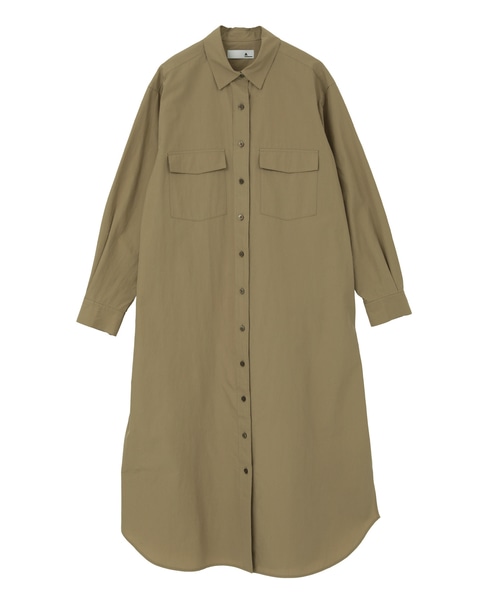 【A_/エース】こなれ感ロングシャツワンピース 詳細画像 ダークベージュ 1