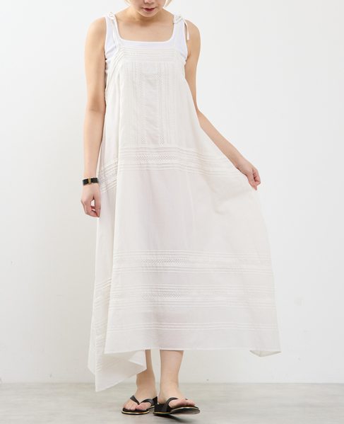 ピンタックレース キャミワンピース 詳細画像 ホワイト 2