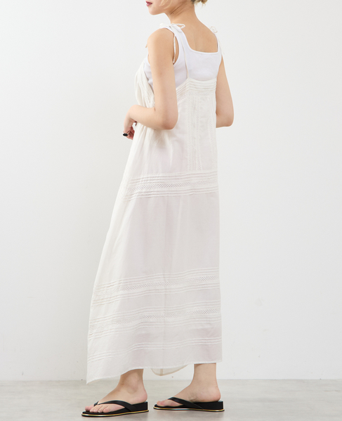 ピンタックレース キャミワンピース 詳細画像 ホワイト 4