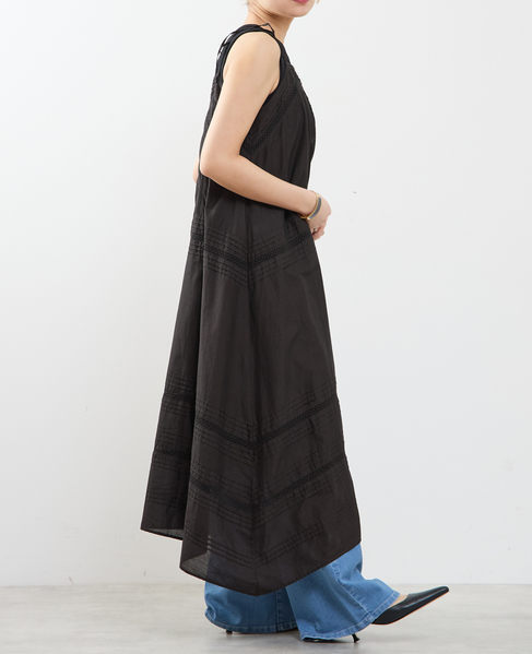 ピンタックレース キャミワンピース 詳細画像 ブラック 4