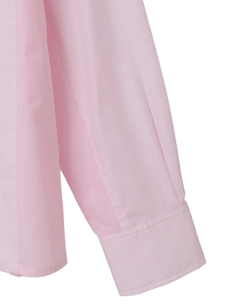 コットン先染めストライプMIXシャツ 詳細画像 ピンク 11