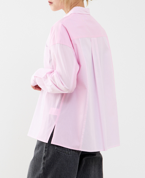 コットン先染めストライプMIXシャツ 詳細画像 ピンク 2