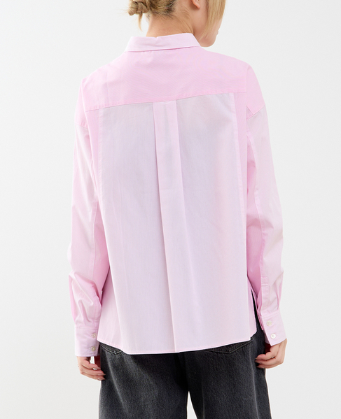 コットン先染めストライプMIXシャツ 詳細画像 ピンク 3